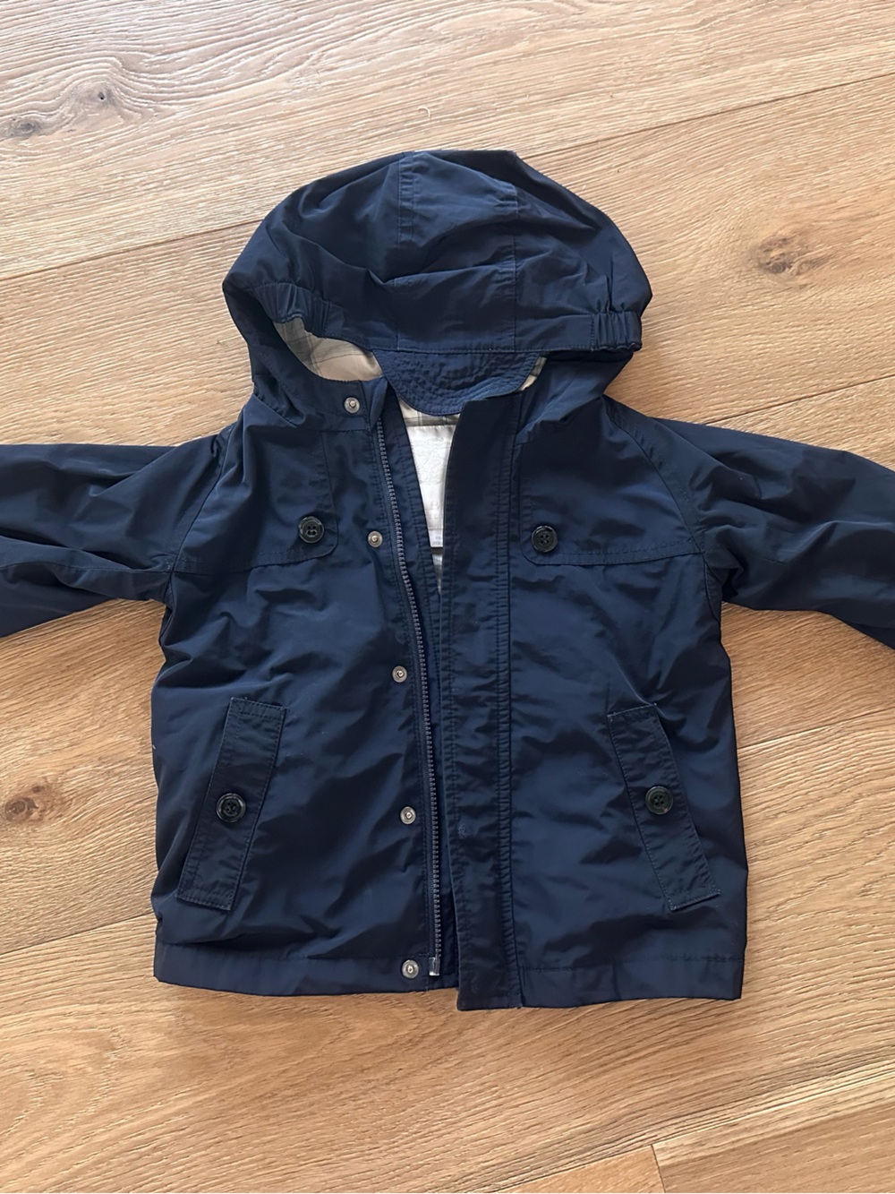 Burberry Navy Hooded Children's Rain Jacket
